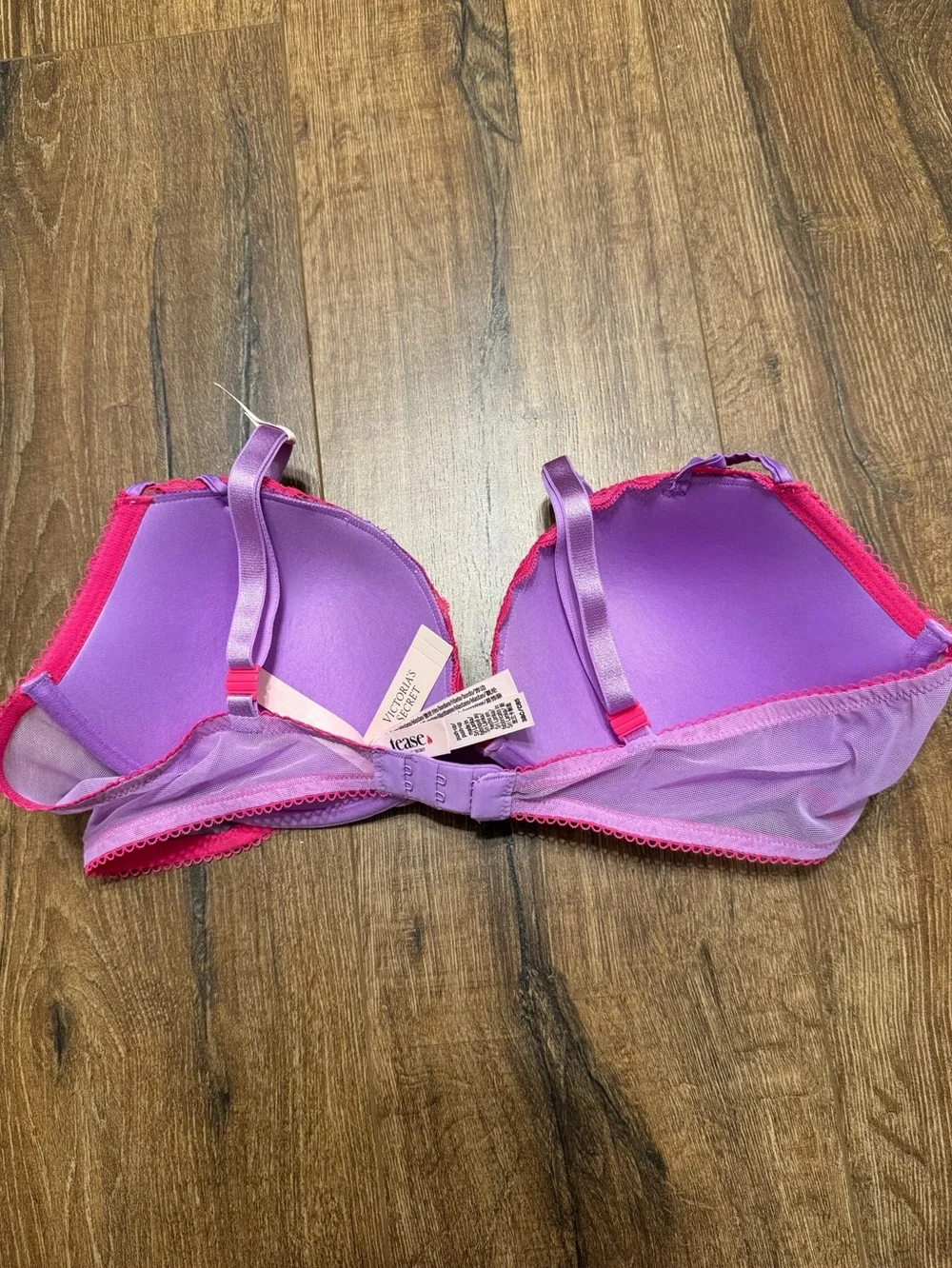 NWT Victoria’s Secret Tease Lace-Trim Satin Push-Up Bra in Purple Paradise 38C